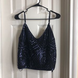 Beautiful navy blue sequins top!